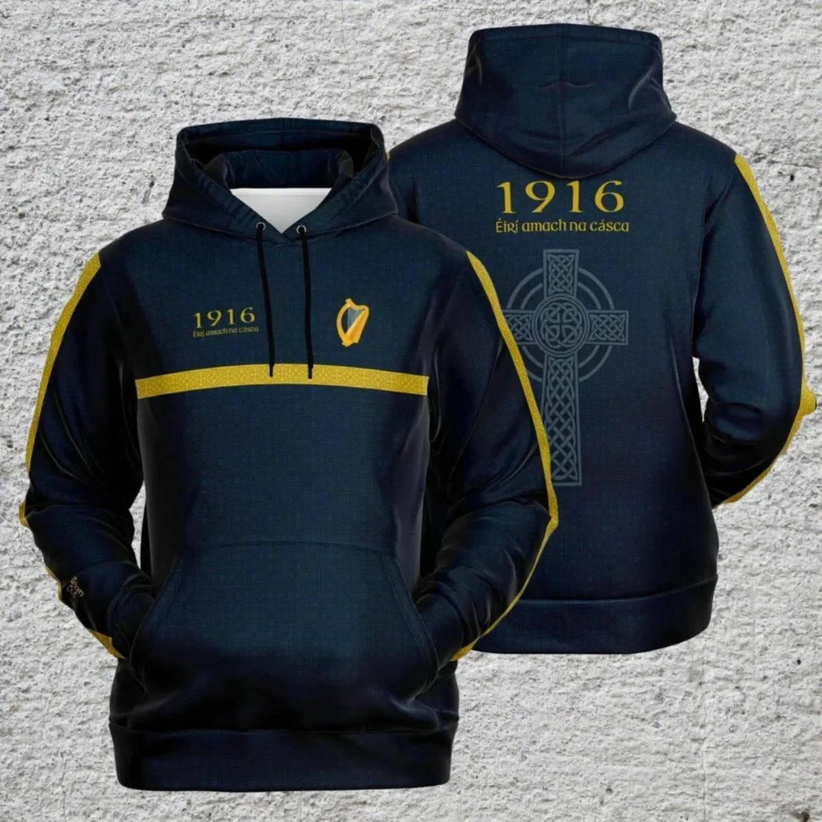1916 Easter Rising Navy-Gold Hoodie - Image 1