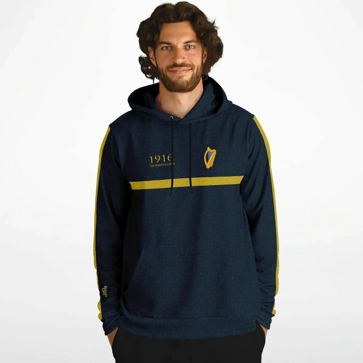 1916 Easter Rising Navy-Gold Hoodie - Image 4
