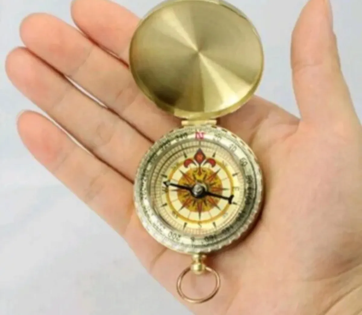 Vintage Style Brass Pocket Compass NEW - Image 2