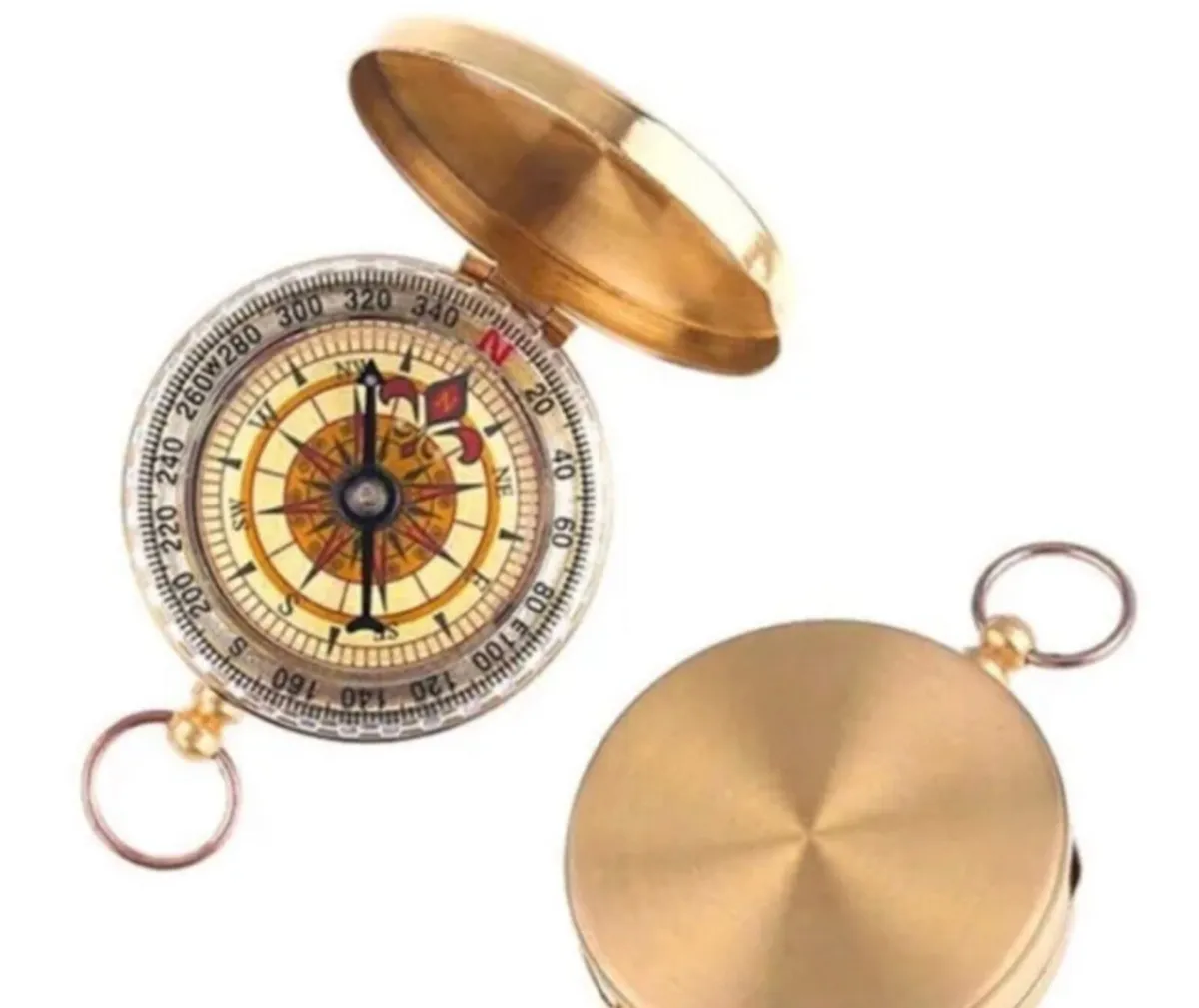 Vintage Style Brass Pocket Compass NEW - Image 3