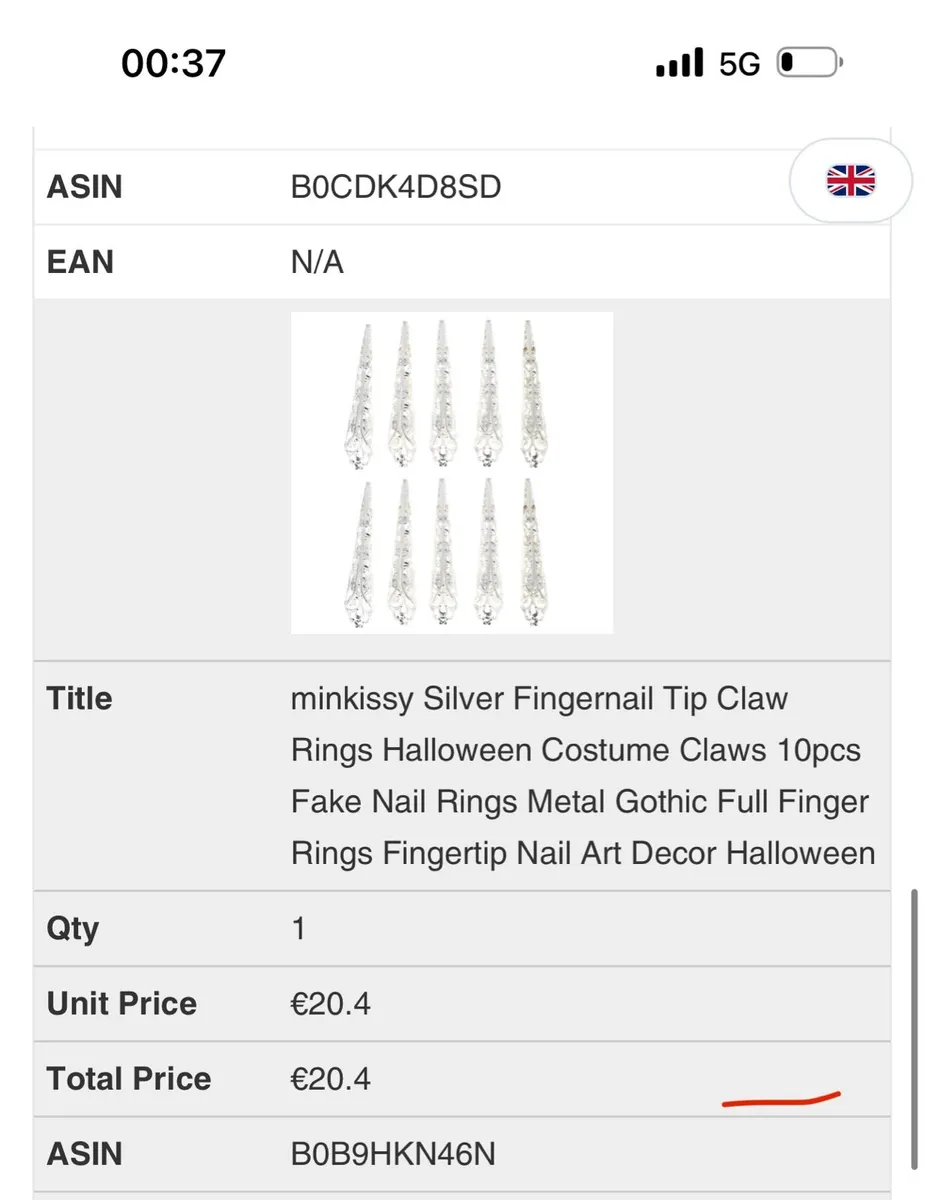 minkissy Silver Fingernail Tip