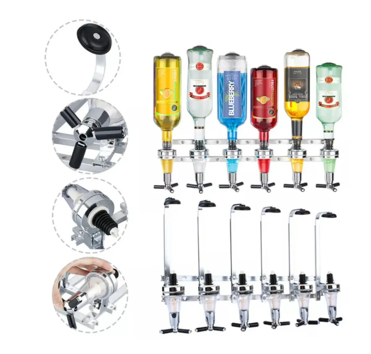 6 Bottle Wall Mounted Optic Dispenser Home Bar NEW - Image 1