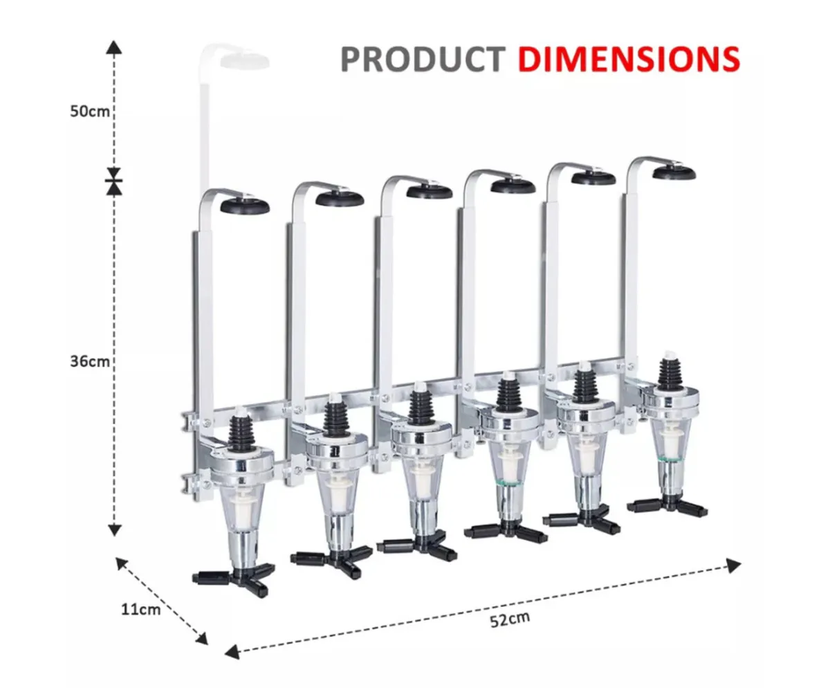 6 Bottle Wall Mounted Optic Dispenser Home Bar NEW - Image 4