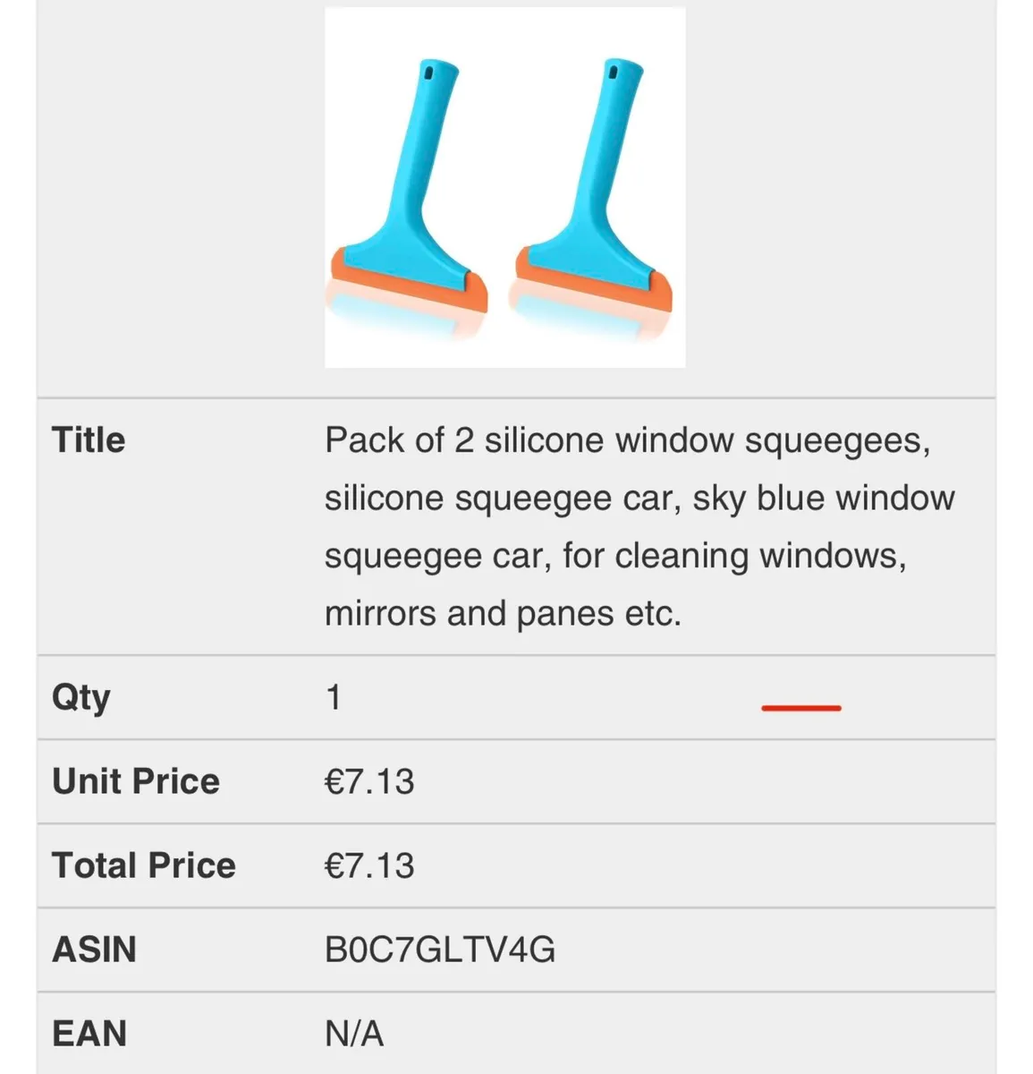 Pack of 2 silicone window squeegees