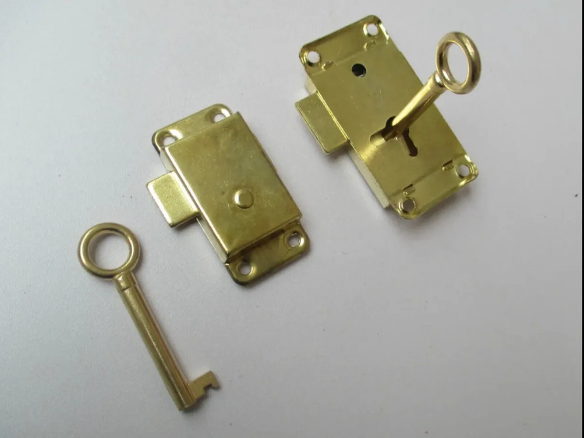 Vintage Retro Style Brass Wardrobe Lock 2sizes NEW - Image 1