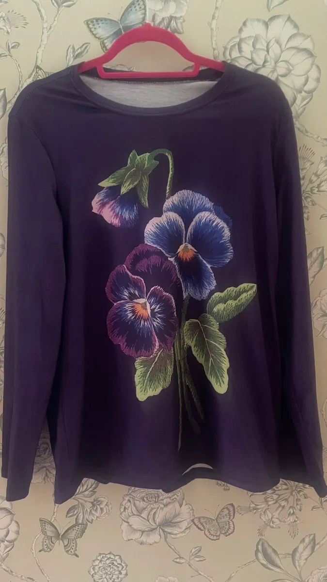 Purple floral top 16 - Image 1