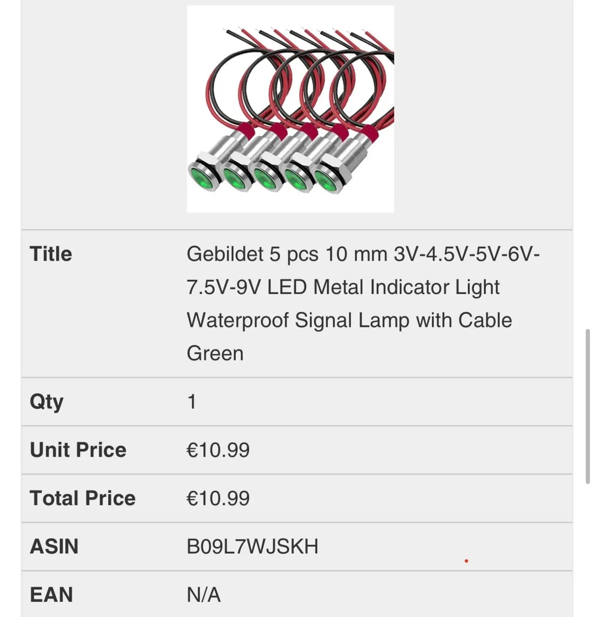Gebildet 5 pcs 10 mm 3V-4.5V-5V-6V