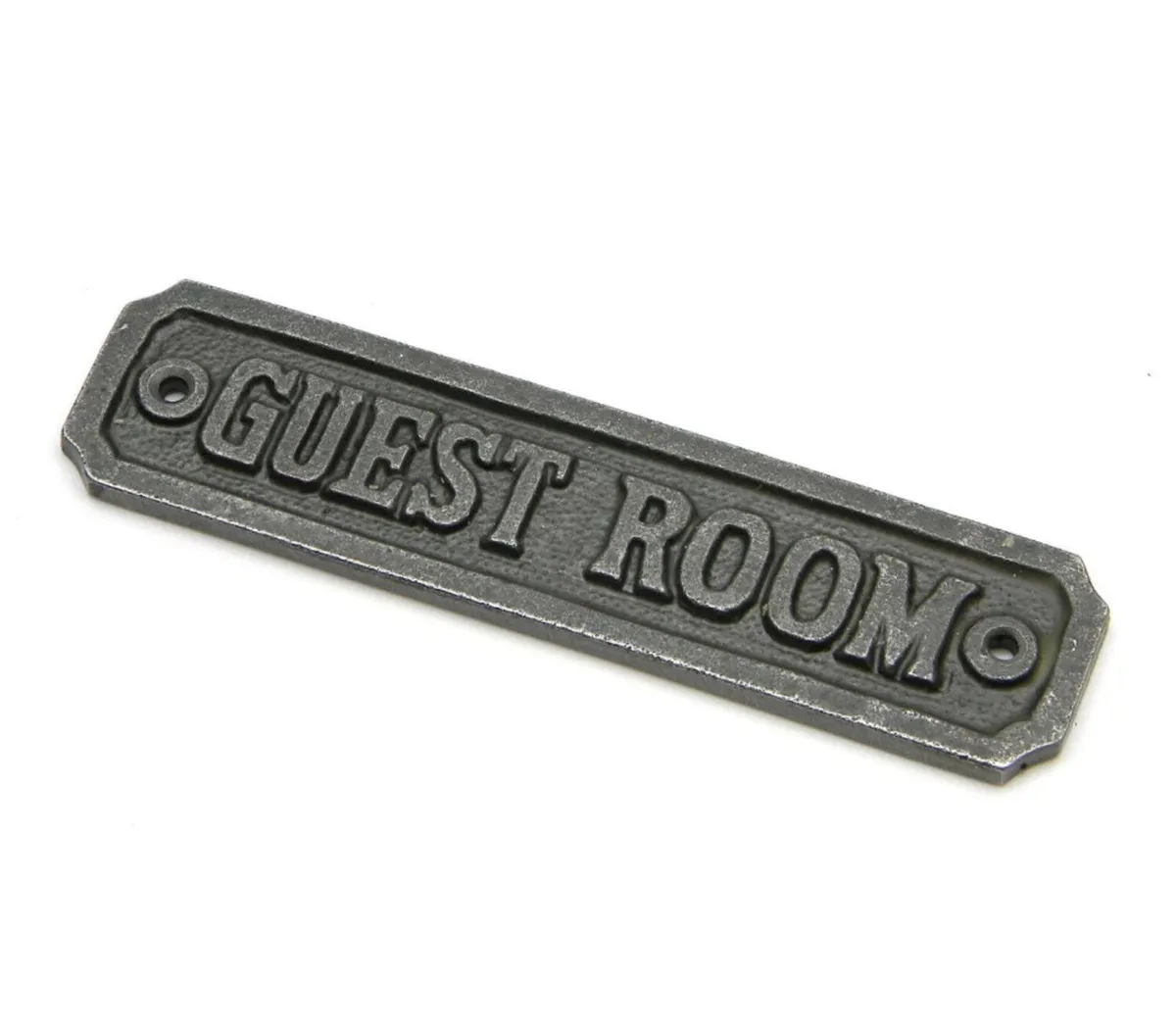 Guest Room Cast Iron Door Wall Sign Retro Style