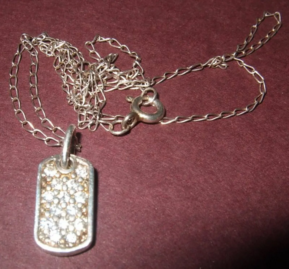 Vintage Hallmarked Silver / Diamond Pendant - Image 1