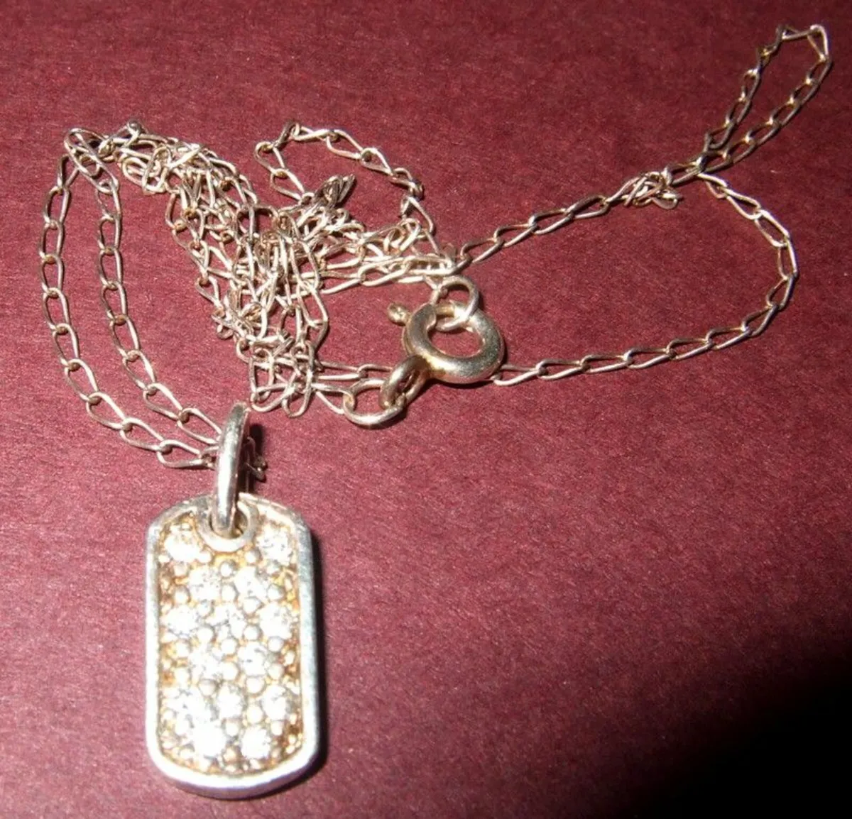 Vintage Hallmarked Silver / Diamond Pendant - Image 3