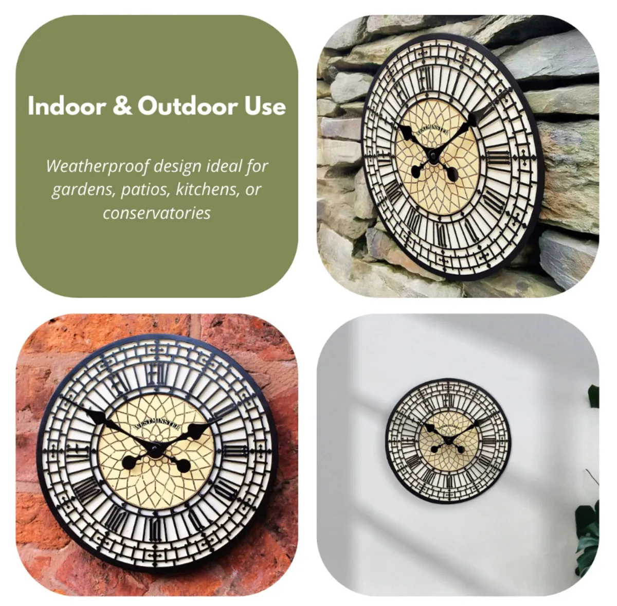 Outdoor Garden Clock 12" Garden Station Big Ben - Image 1