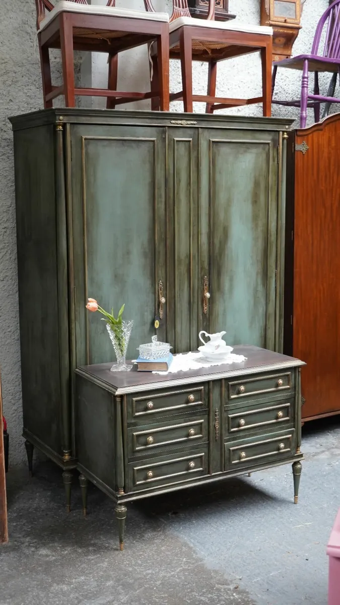 Upcycled Bedroom Set – Wardrobe & Chest of Drawer - Image 1