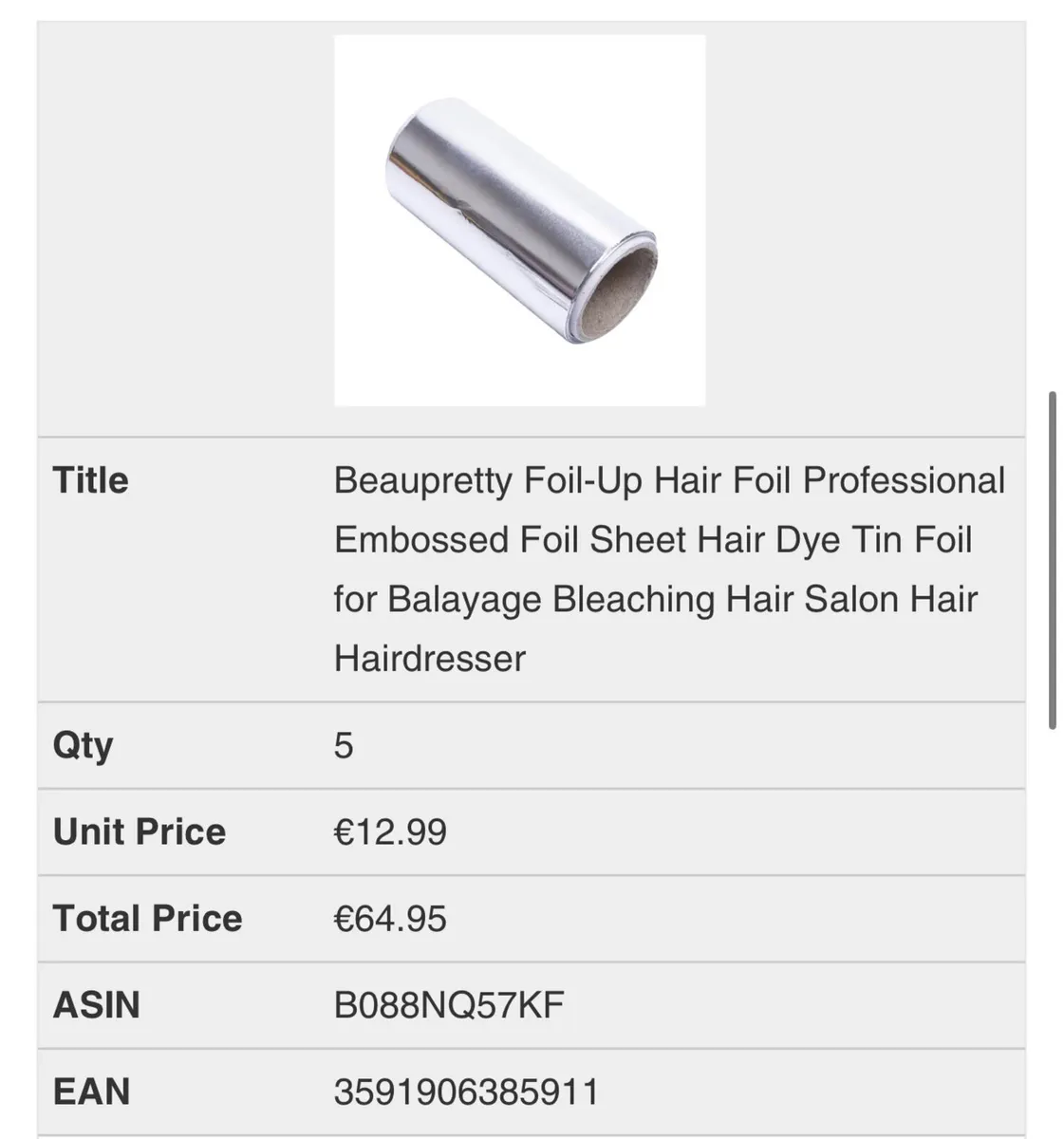 Beaupretty Foil-Up Hair Foil Professional