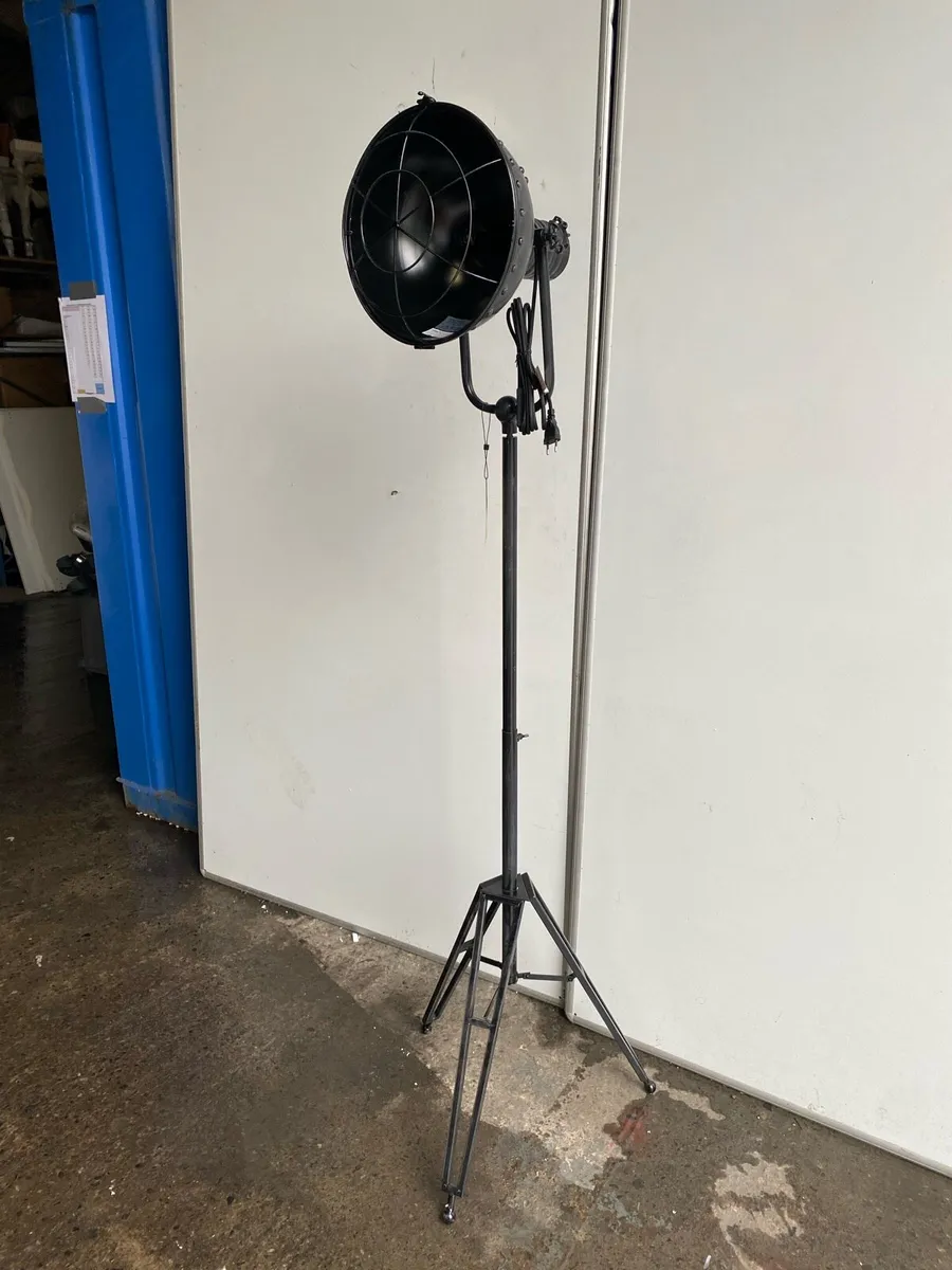 Metallic Black Adjustable Tripod Floor Lamp - Image 1