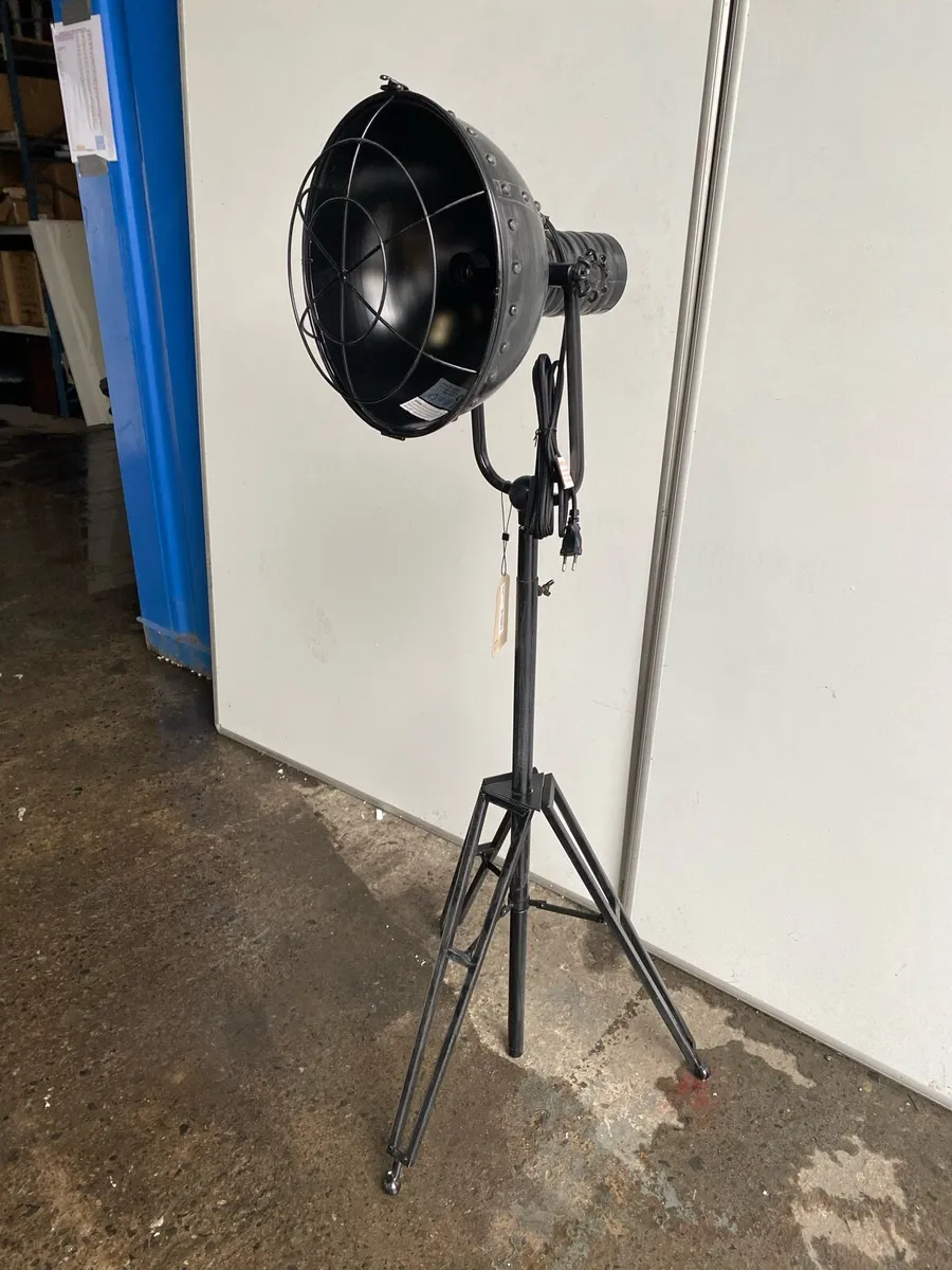 Metallic Black Adjustable Tripod Floor Lamp - Image 2