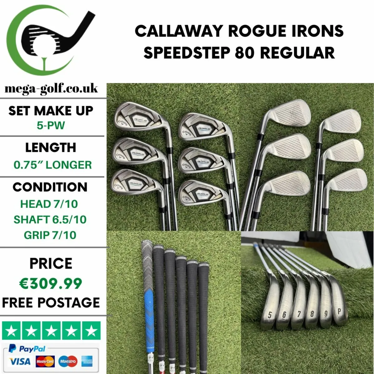 CALLAWAY ROGUE IRONS / 5-PW / SPEEDSTEP 80 REGULAR - Image 1