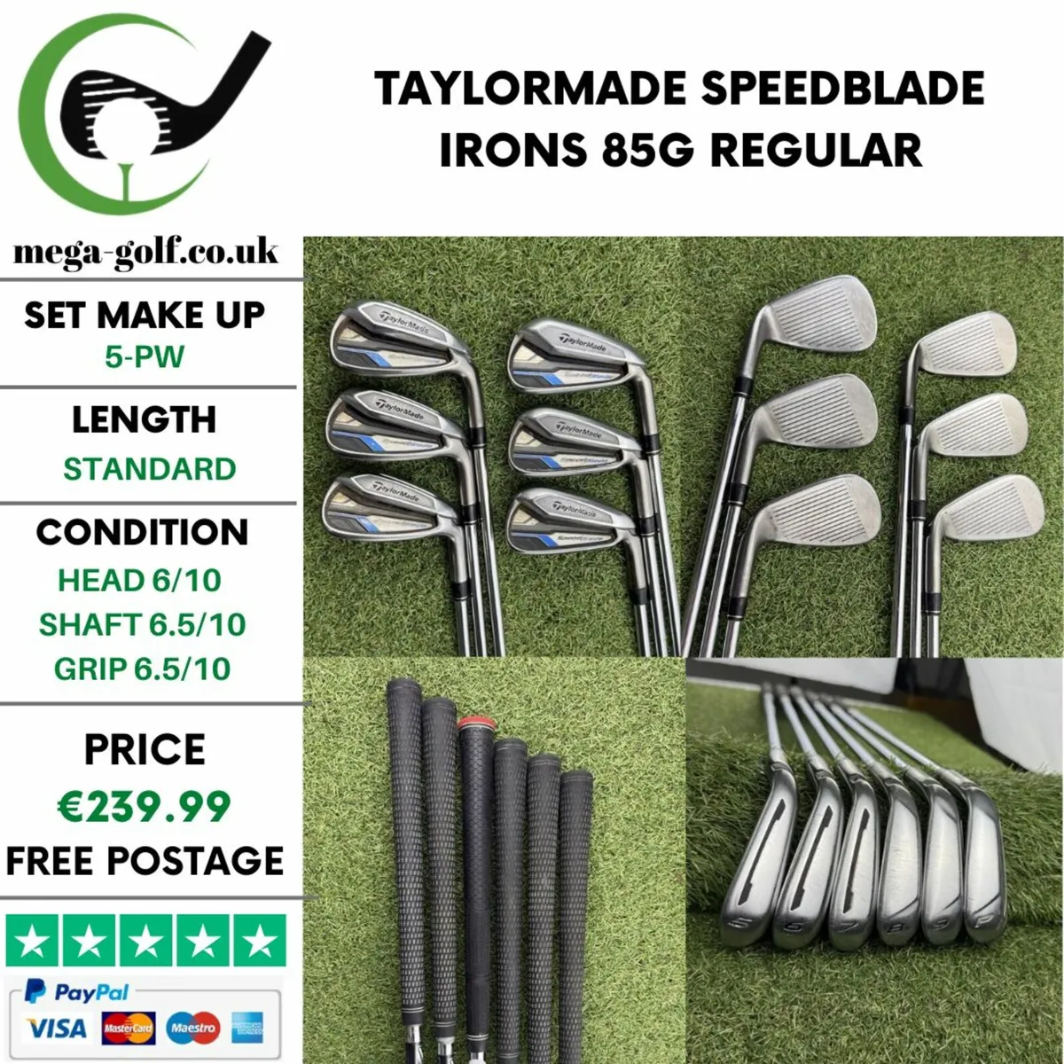 TAYLORMADE SPEEDBLADE IRONS / 5-PW / 85G REGULAR - Image 1