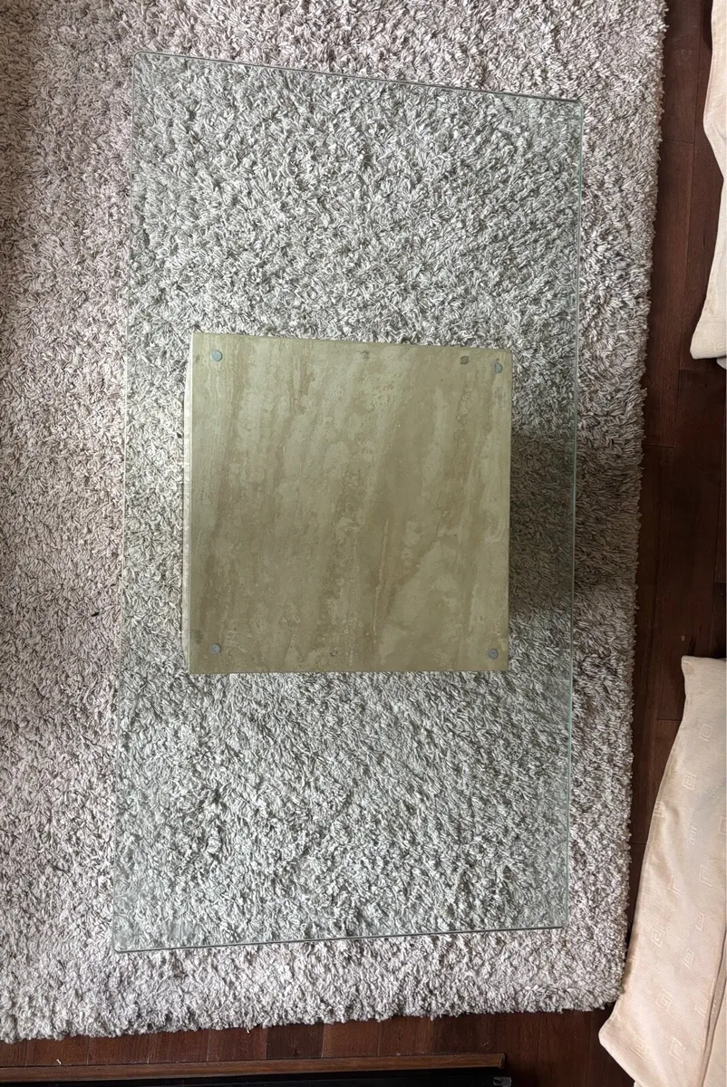 Marble and Glass coffee table - Image 2