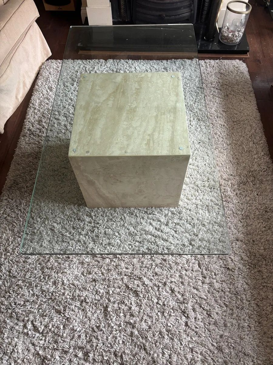 Marble and Glass coffee table - Image 1