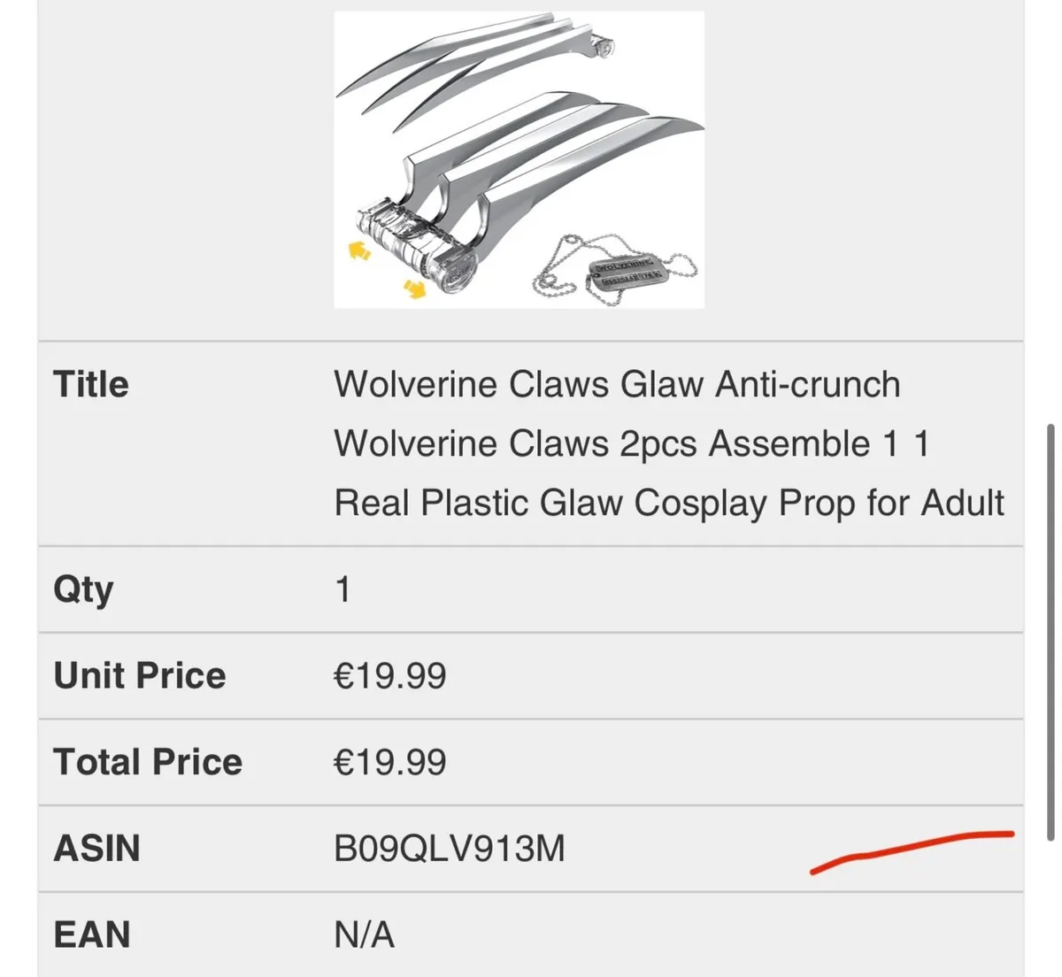 Wolverine Claws Glaw Anti-crunch