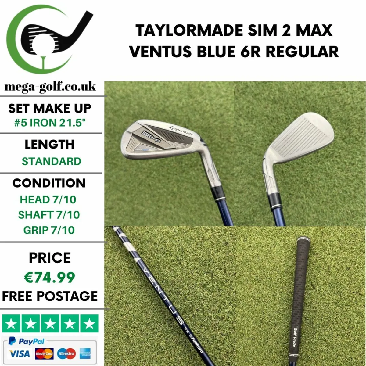 TAYLORMADE SIM 2 MAX #5 IRON 21.5° / REGULAR - Image 1