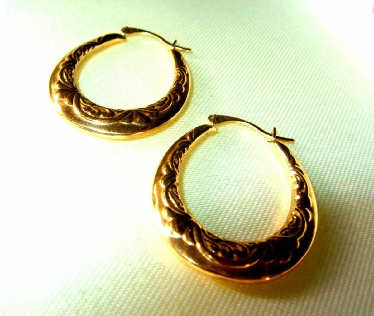 Vintage Hallmarked 9ct Gold Hoops - Image 1