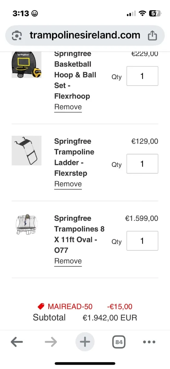 8ft by 11ft oval Springfree trampoline - Image 4