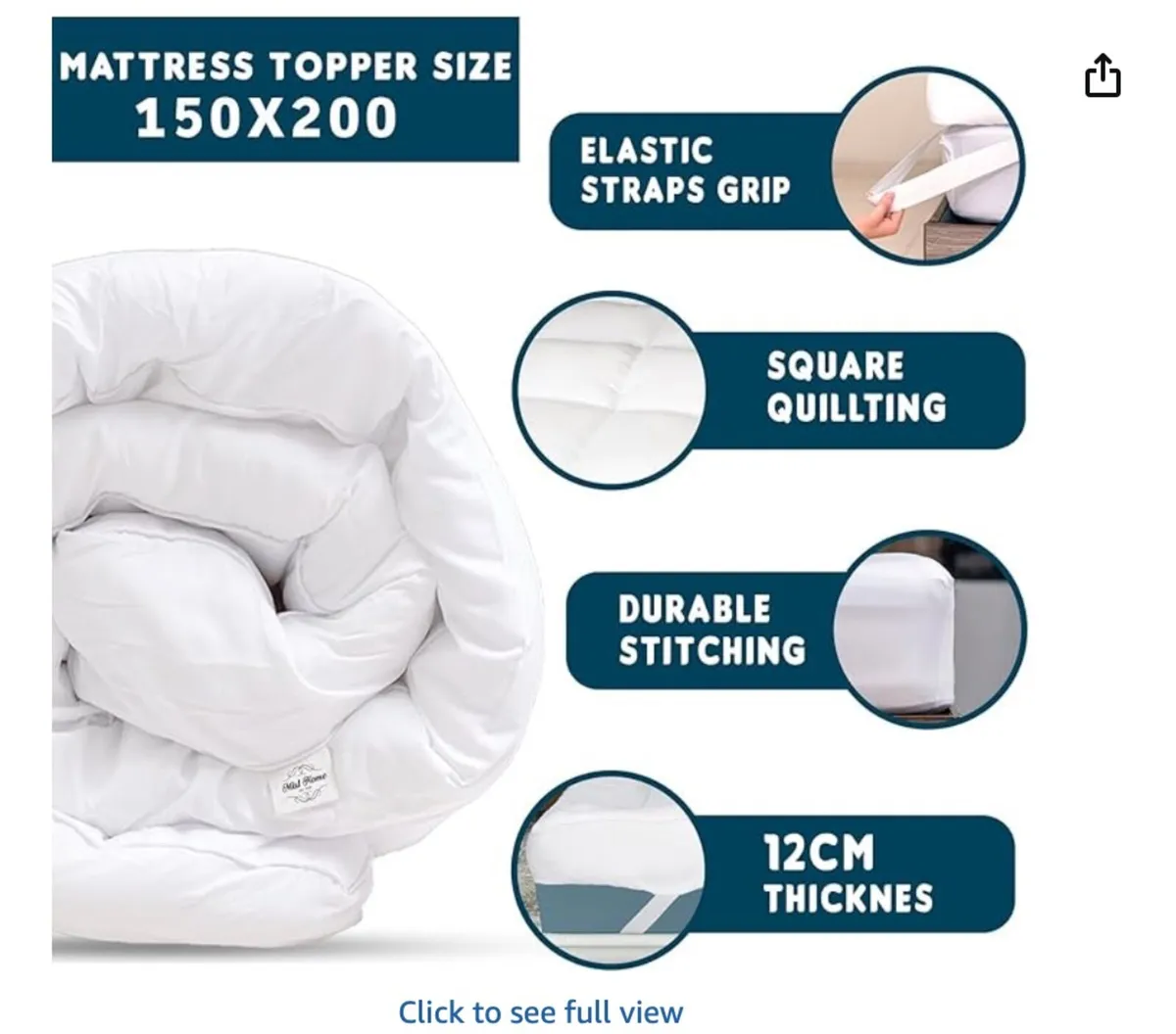 Lightly Used King Size Mattress Topper, Like New! - Image 3
