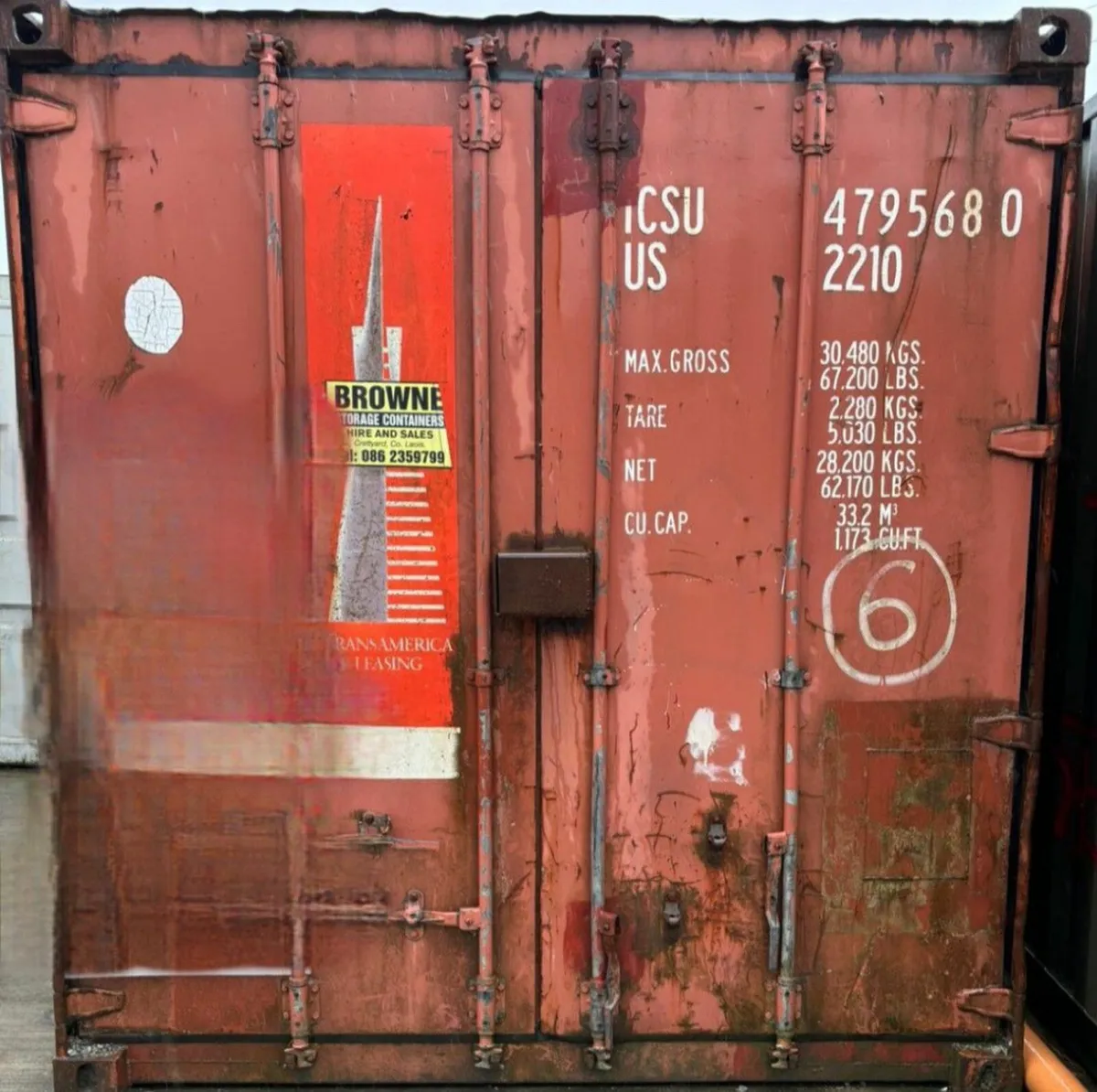 20ft Steel Container (2 for sale) - Image 2