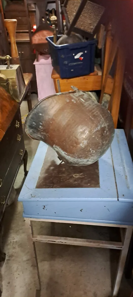 Vintage Copper and Brass Coal Bucket - Image 3