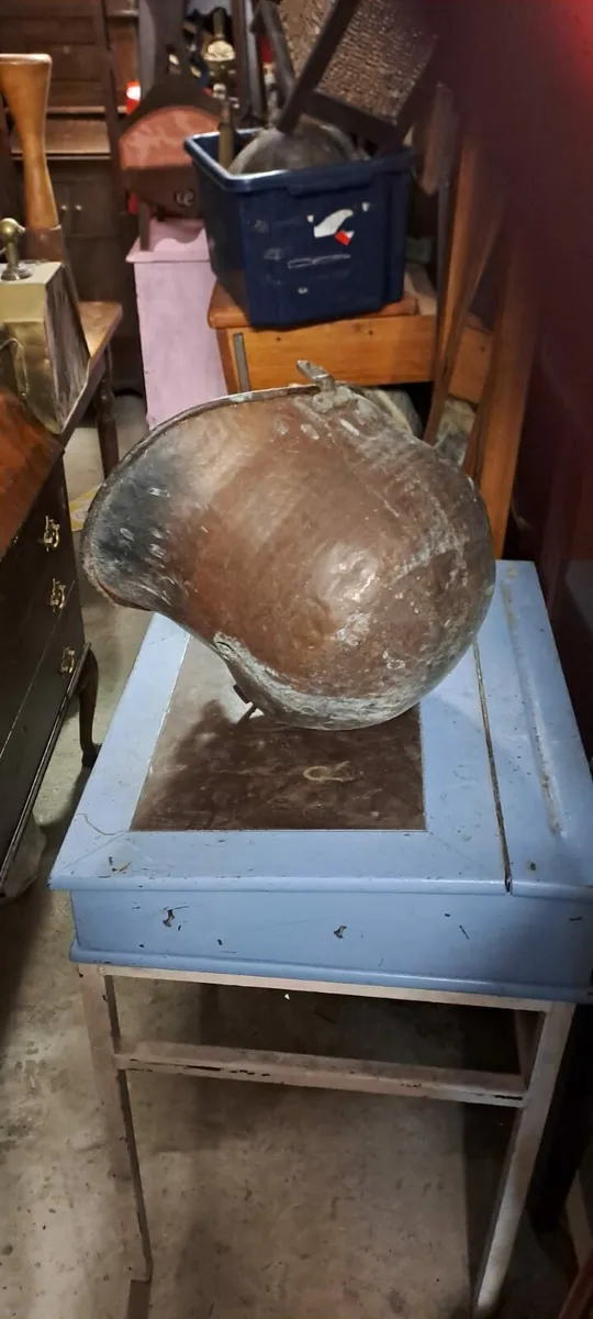 Vintage Copper and Brass Coal Bucket - Image 4