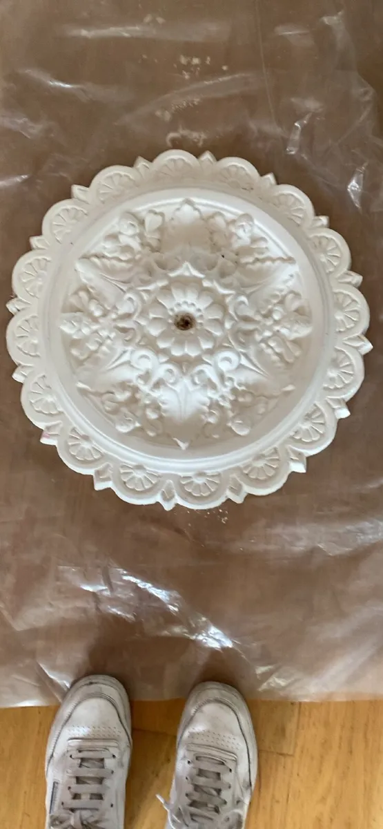 Rose made out of plaster for lights