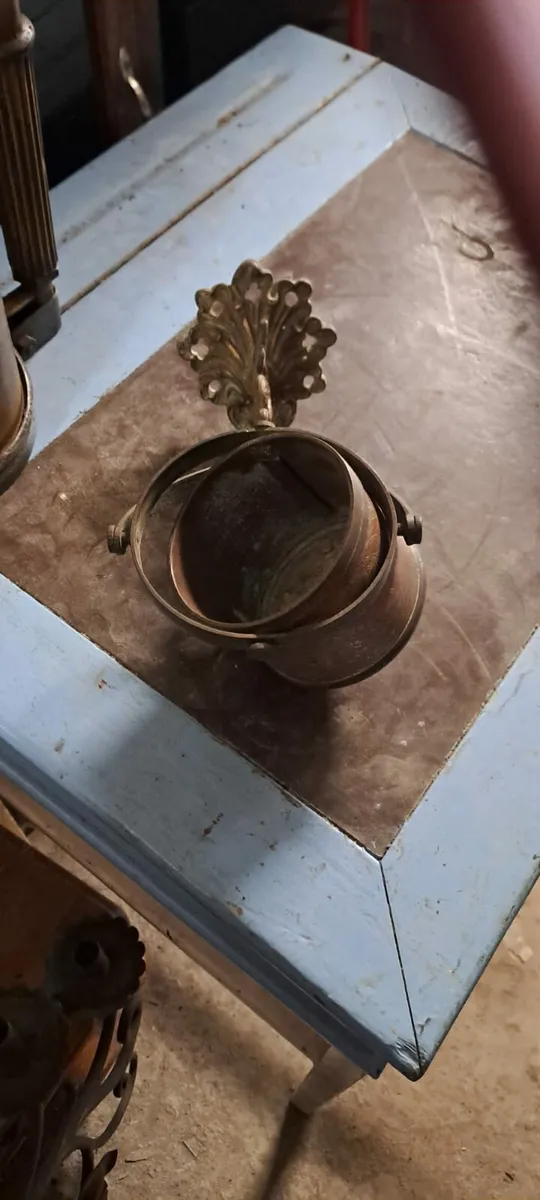 Vintage Brass and Copper Pot - Image 4