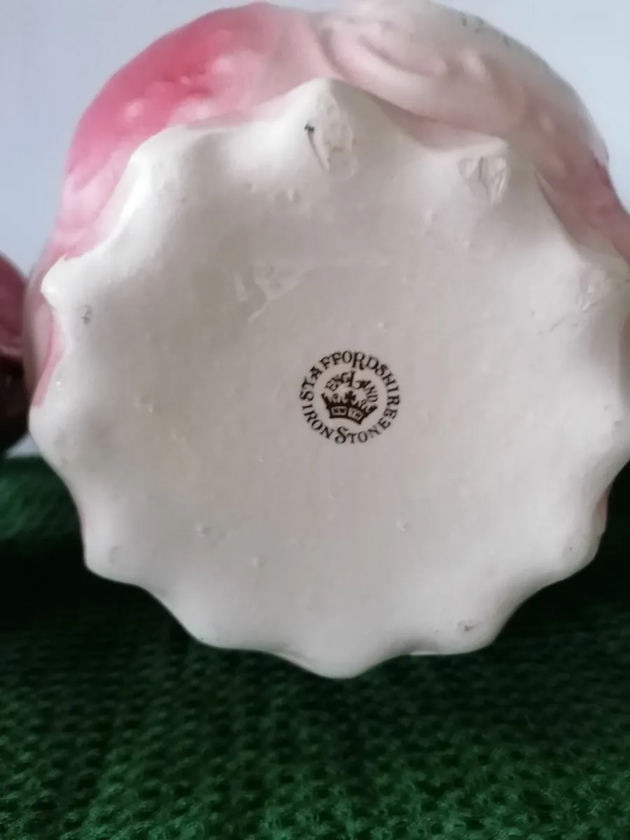 Pink Staffordshire Ironstone Vintage Vases - Image 3