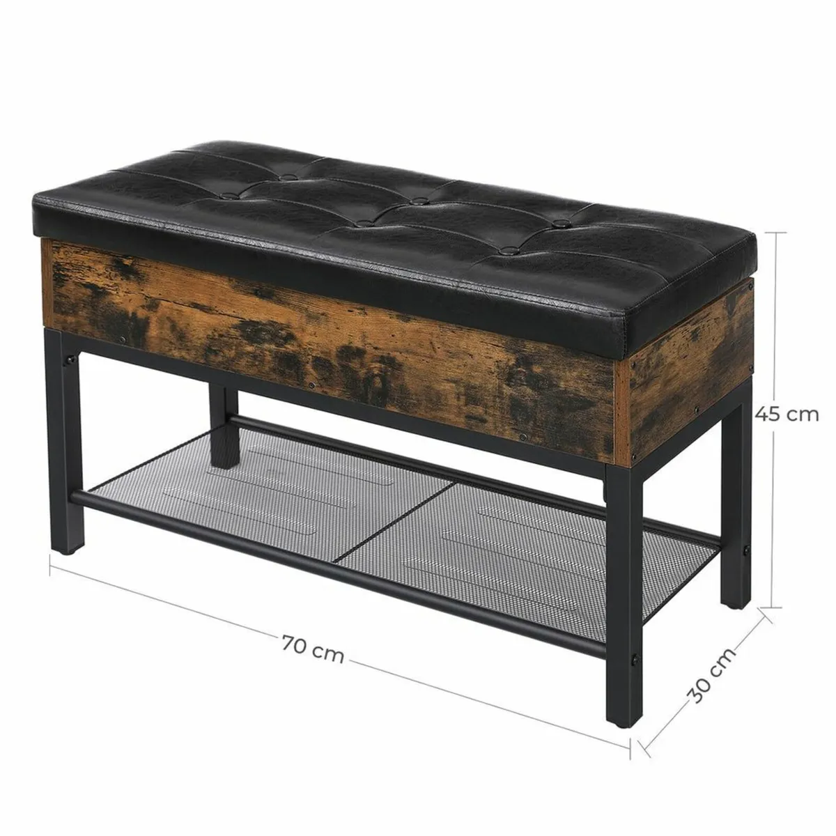 Upholstered bench seat with storage space shoe sto - Image 2