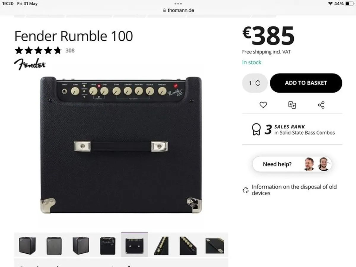 Gibson SG Bass with Fender Rumble 100w Amp. - Image 1