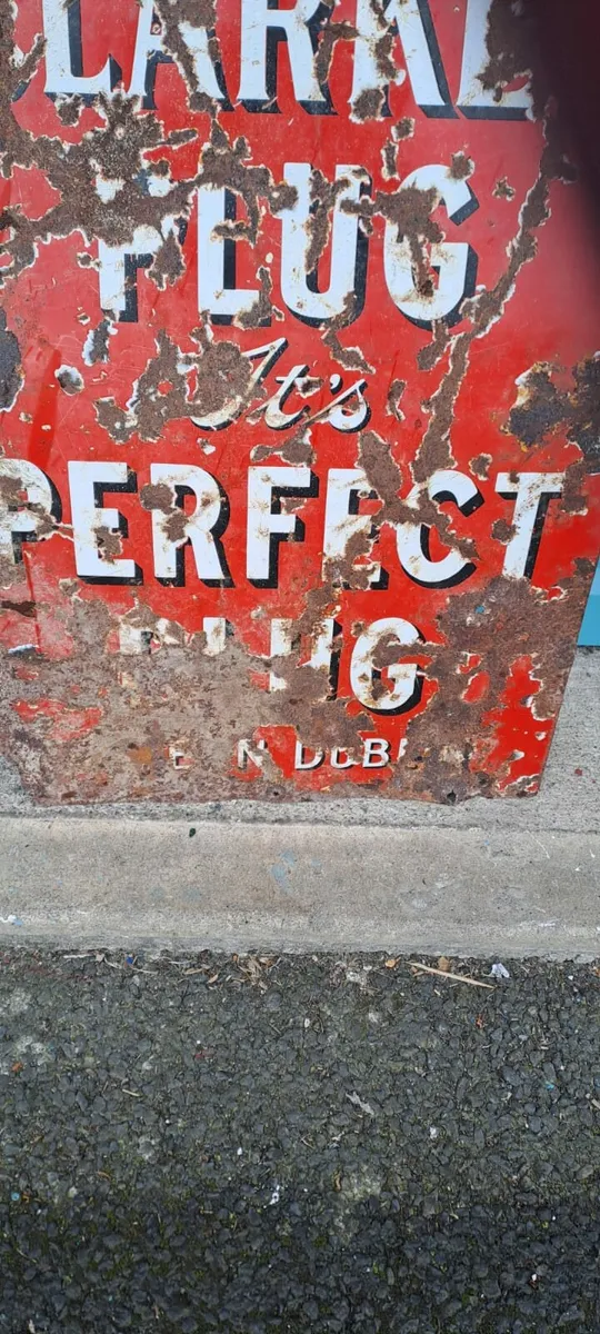 Vintage Clarkes Plug Tobacco Sign Dublin - Image 4