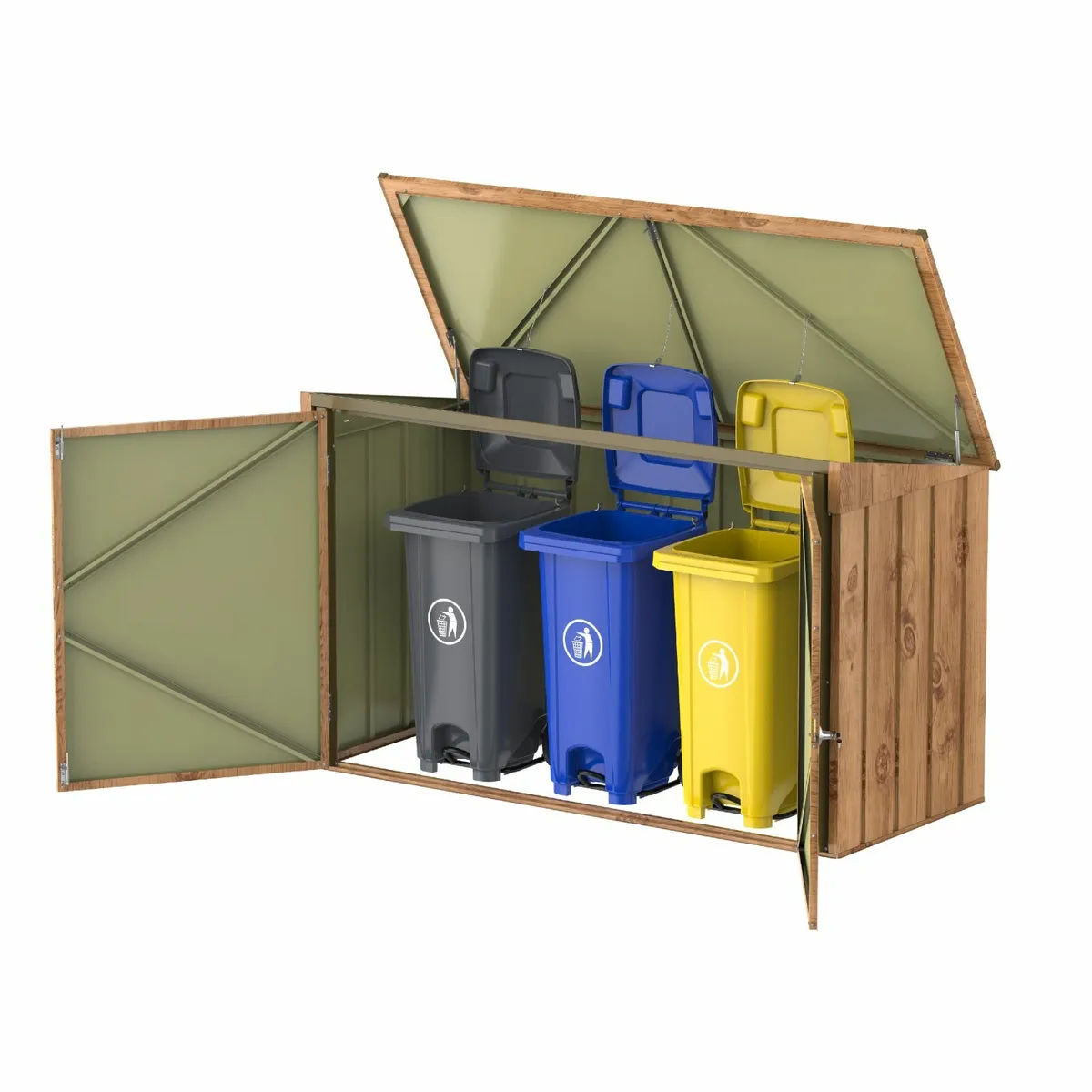 Three Wheelie bin Steel Shed 7x3-Free Delivery - Image 4