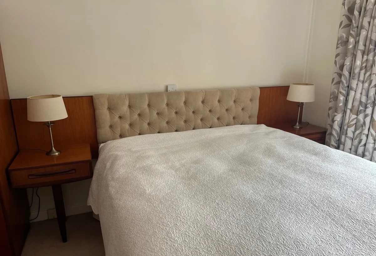 Mid-Century G-Plan Headboard & Bedside Tables - Image 2