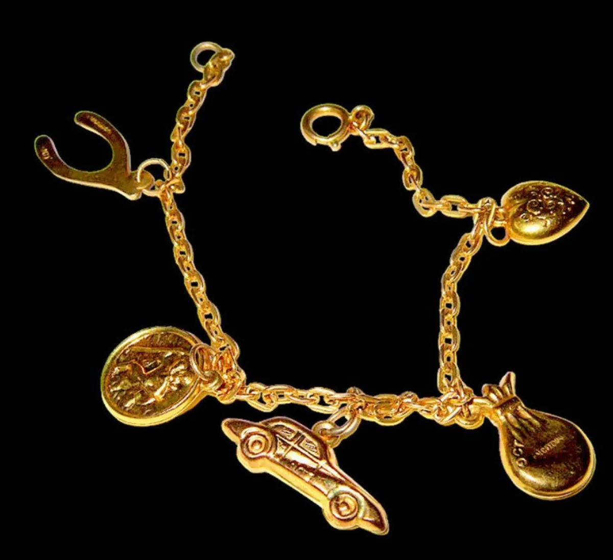 Vintage Hallmarked 9ct Gold Charm Bracelet - Image 1