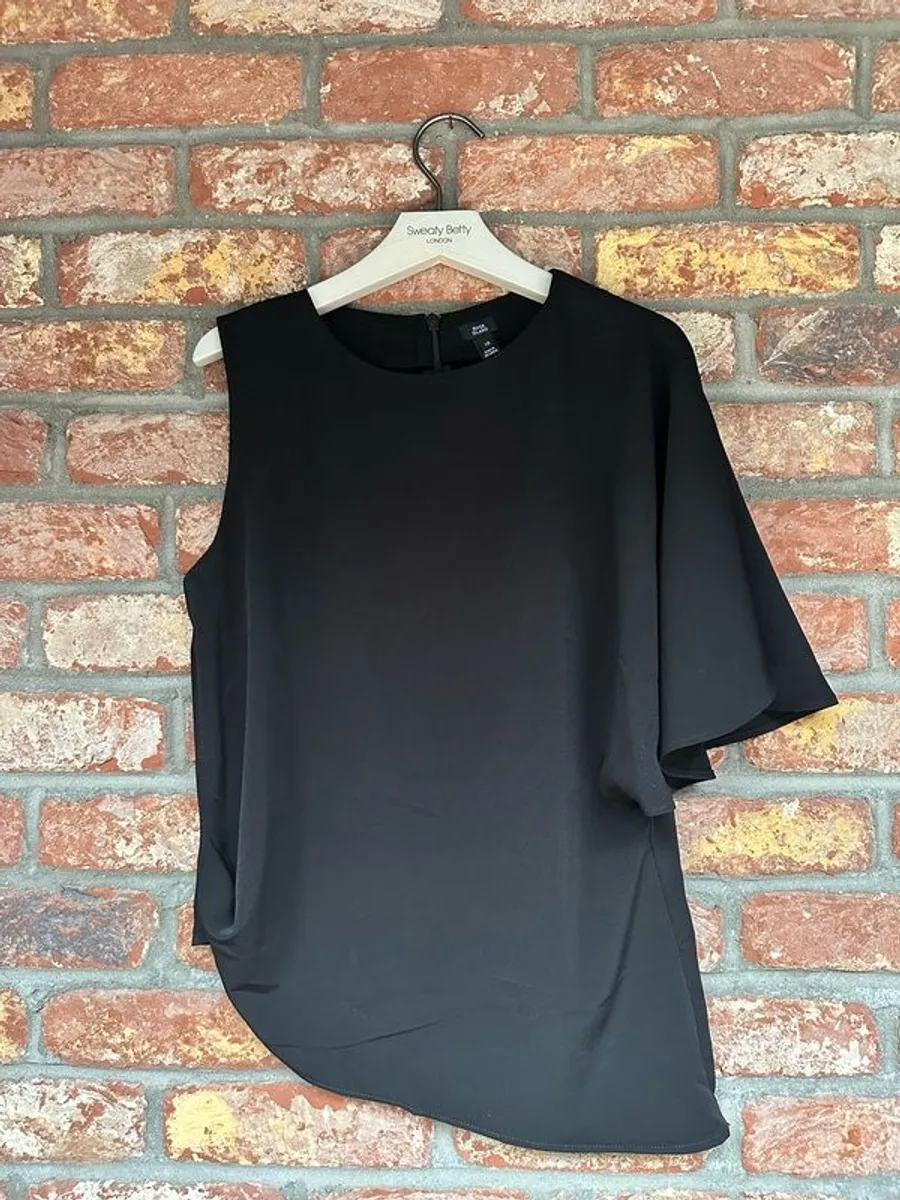 RIVER ISLAND women's black blouse top UK10 - Image 1