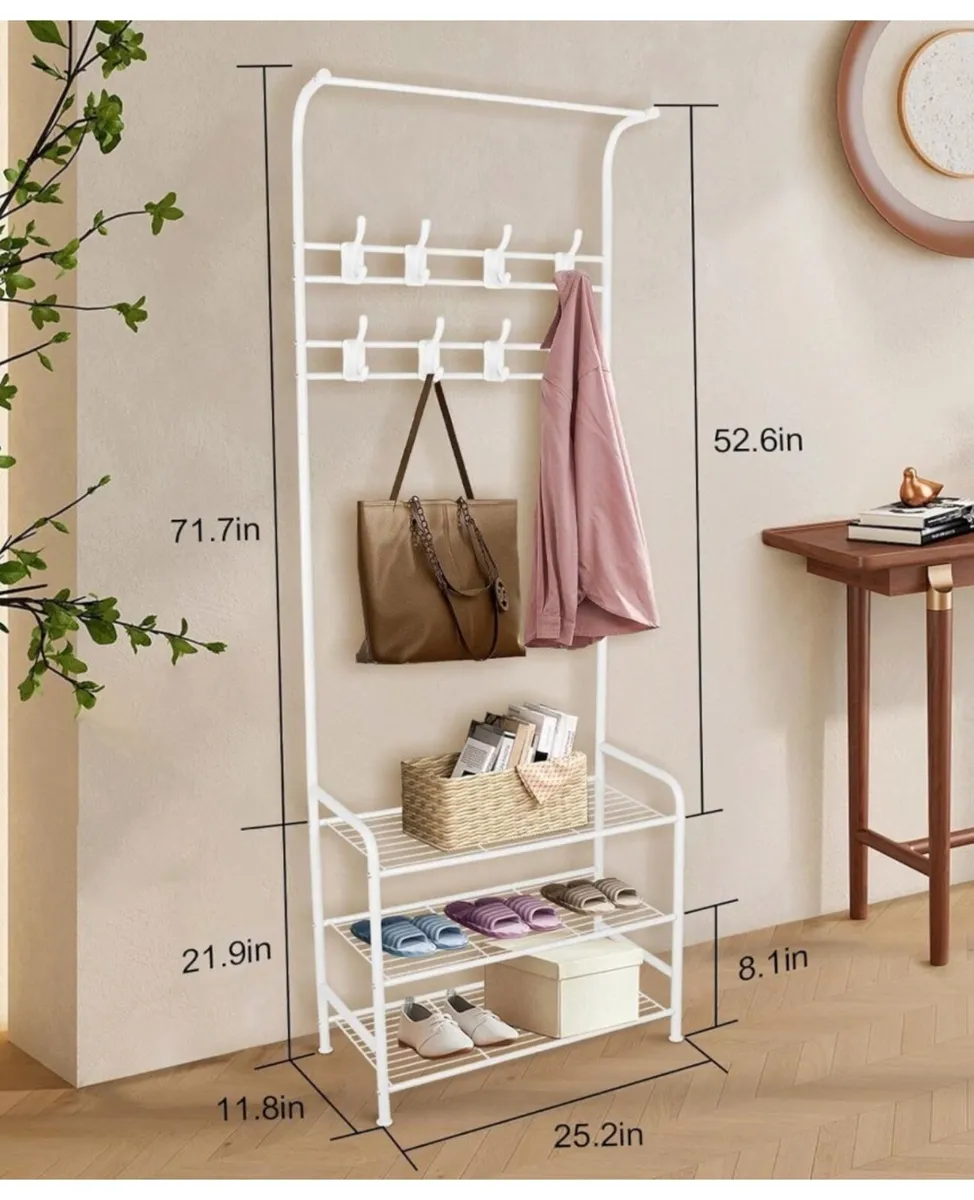 Coat Rack Stand with shoe rack - Image 4