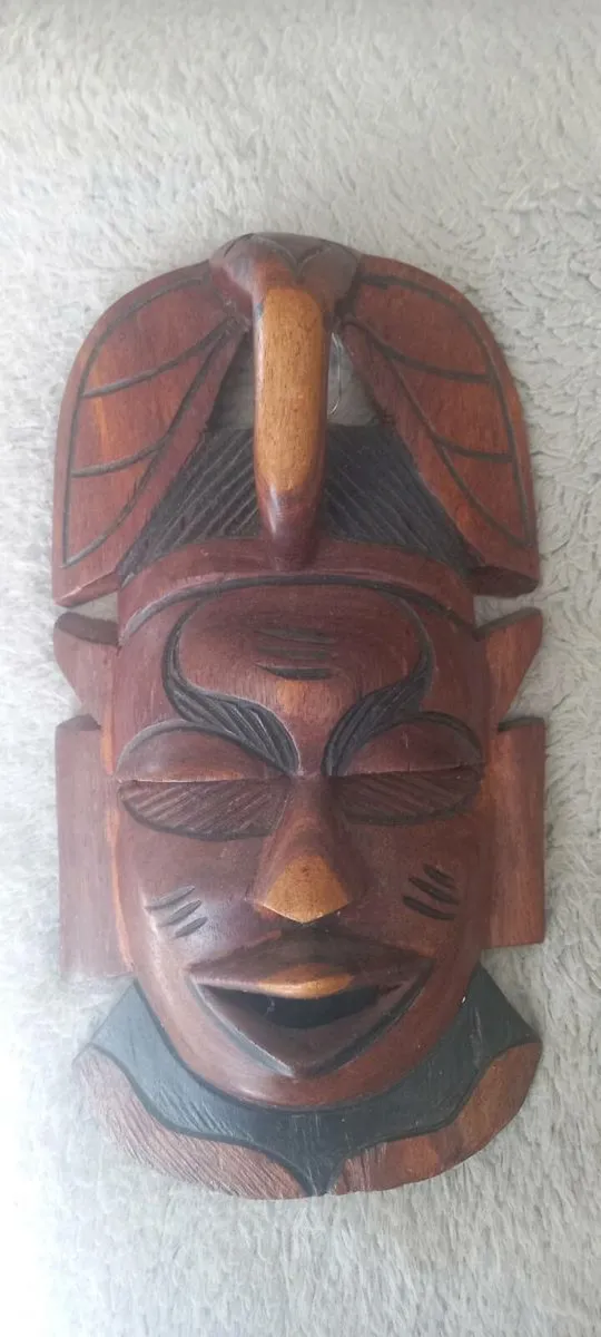 African Hardwood Handmade Tribal Mask - Image 2