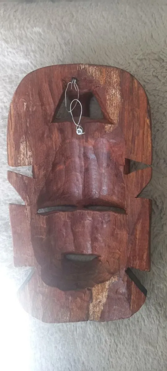 African Hardwood Handmade Tribal Mask - Image 4