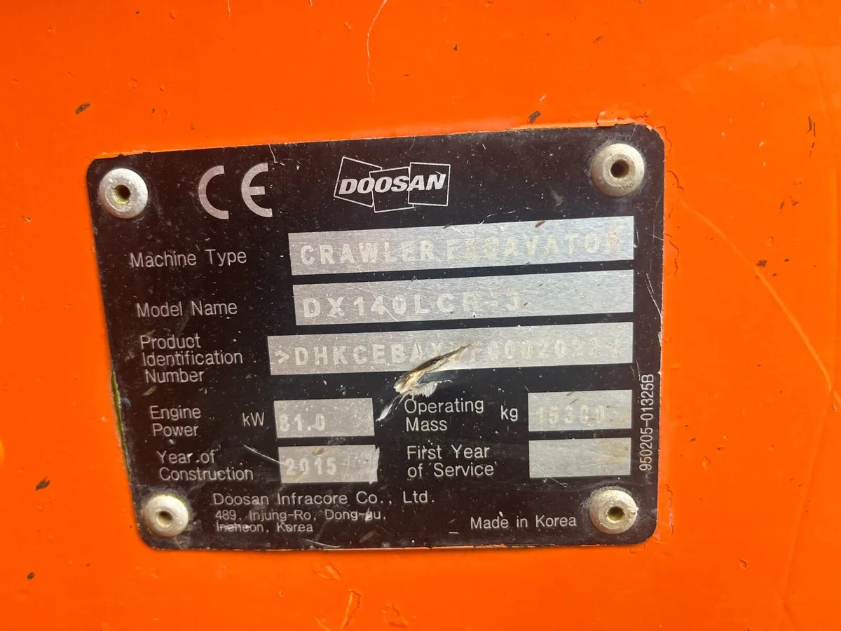 2015 Doosan Dx140lcr-3 - Image 4