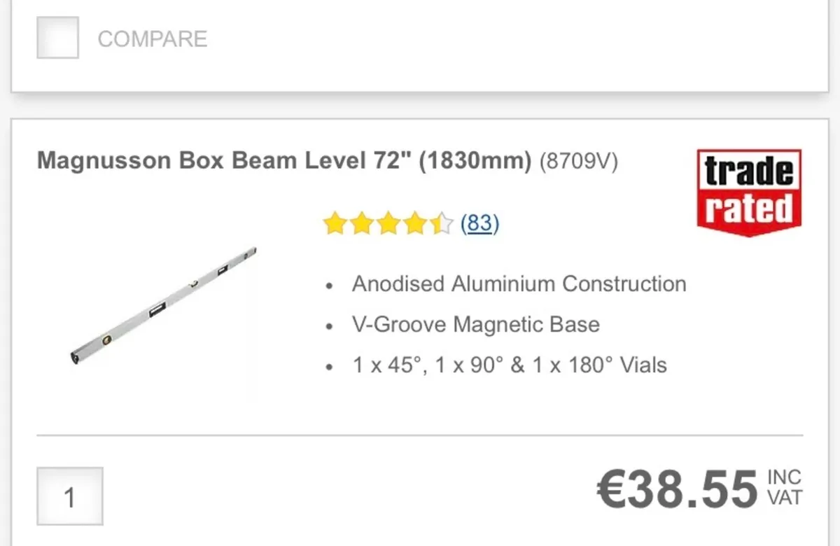 Magnusson box beam levels 1830mm - Image 2