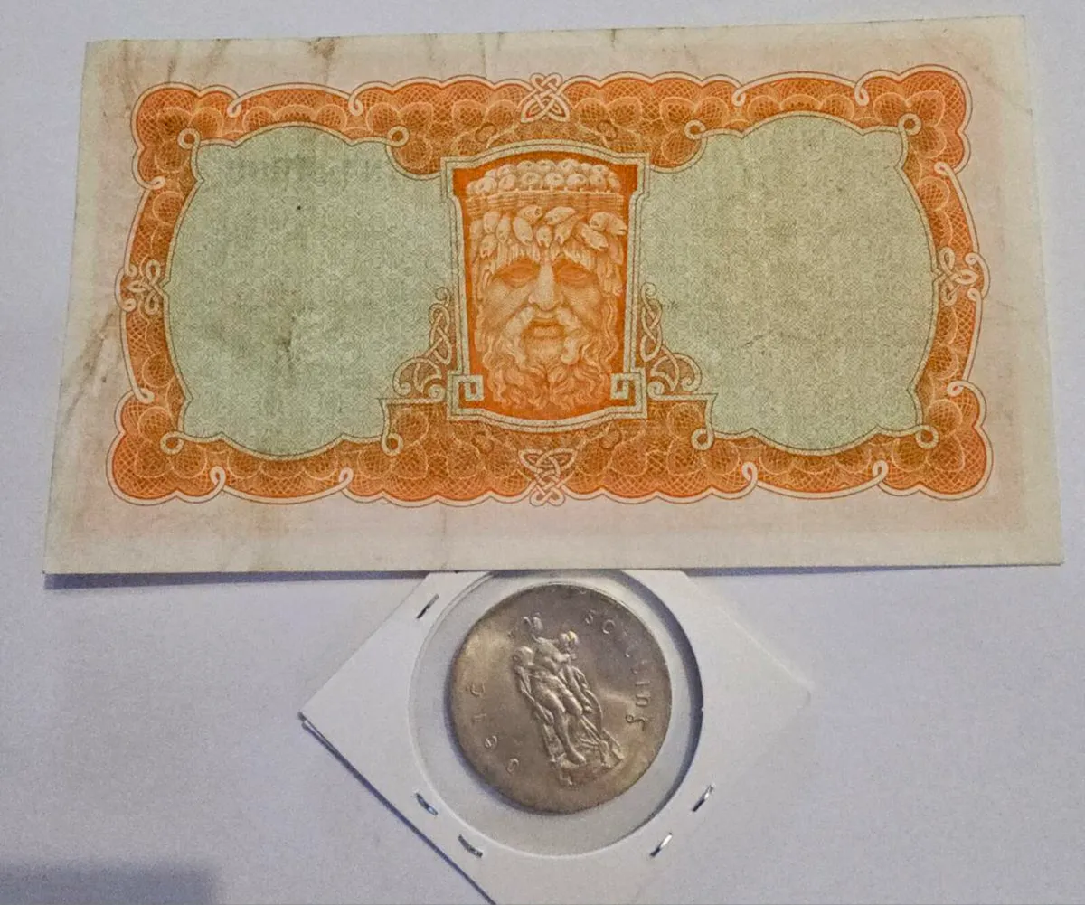 Irish Silver coin and note - Image 2
