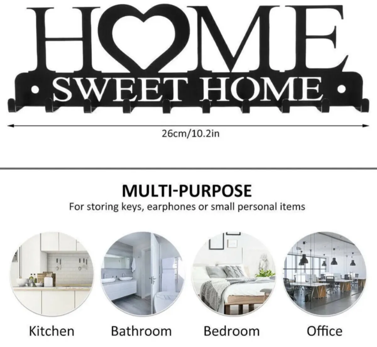Sweet Home Shelf Hooks Key Holder NEW - Image 2
