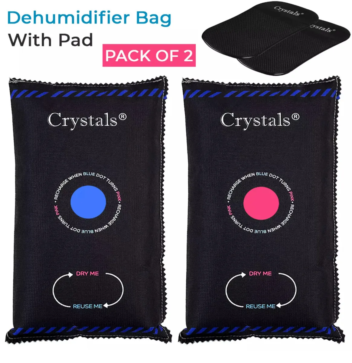 2 x Car / Home Dehumidifier Bags Reusable - Image 1