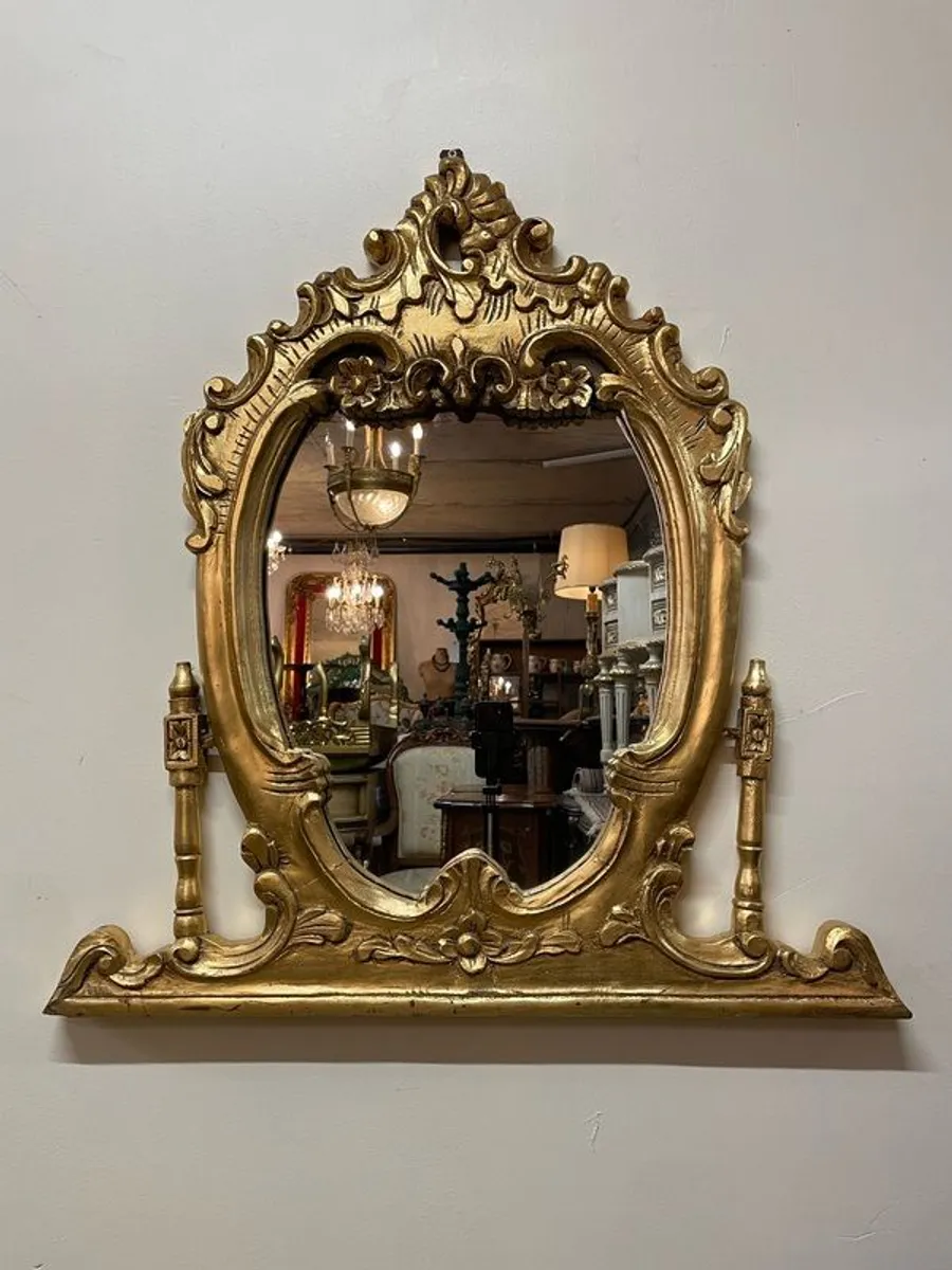 Unusual Gilt Wood Overmantle or Occasional Mirror - Image 1